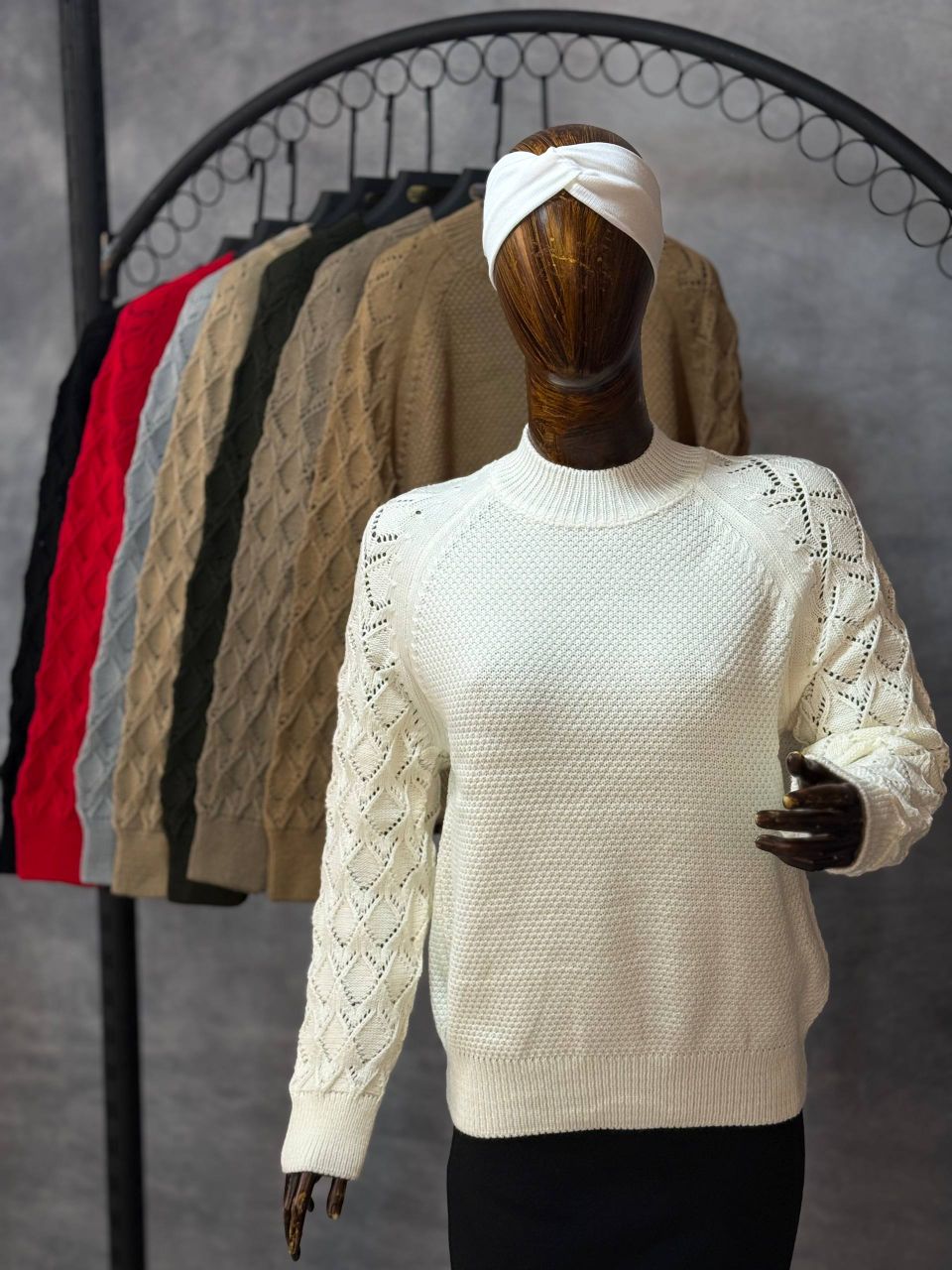 بلوز بافت آستین لوزی ( عمده) - Image 5