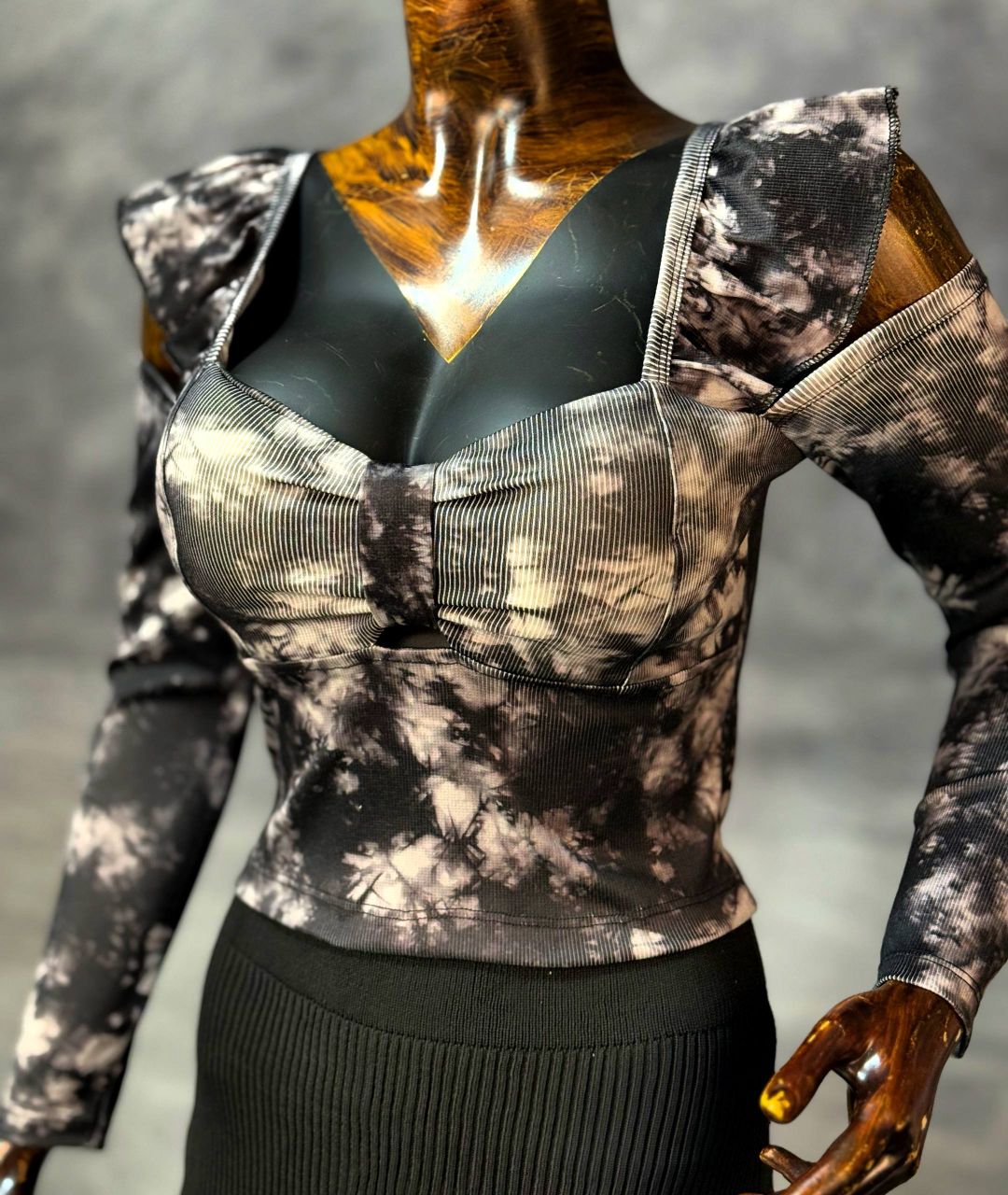 بلوز کاپدار سرشانه چیندارآبرنگی (عمده) - Image 2