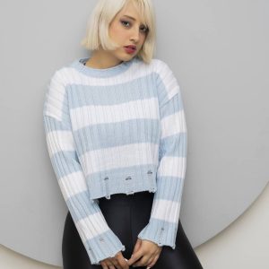 بلوز بافت راه راه زاپدار (عمده)