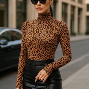 بلوزیقه اسکی آستین بلندپلنگی(عمده)