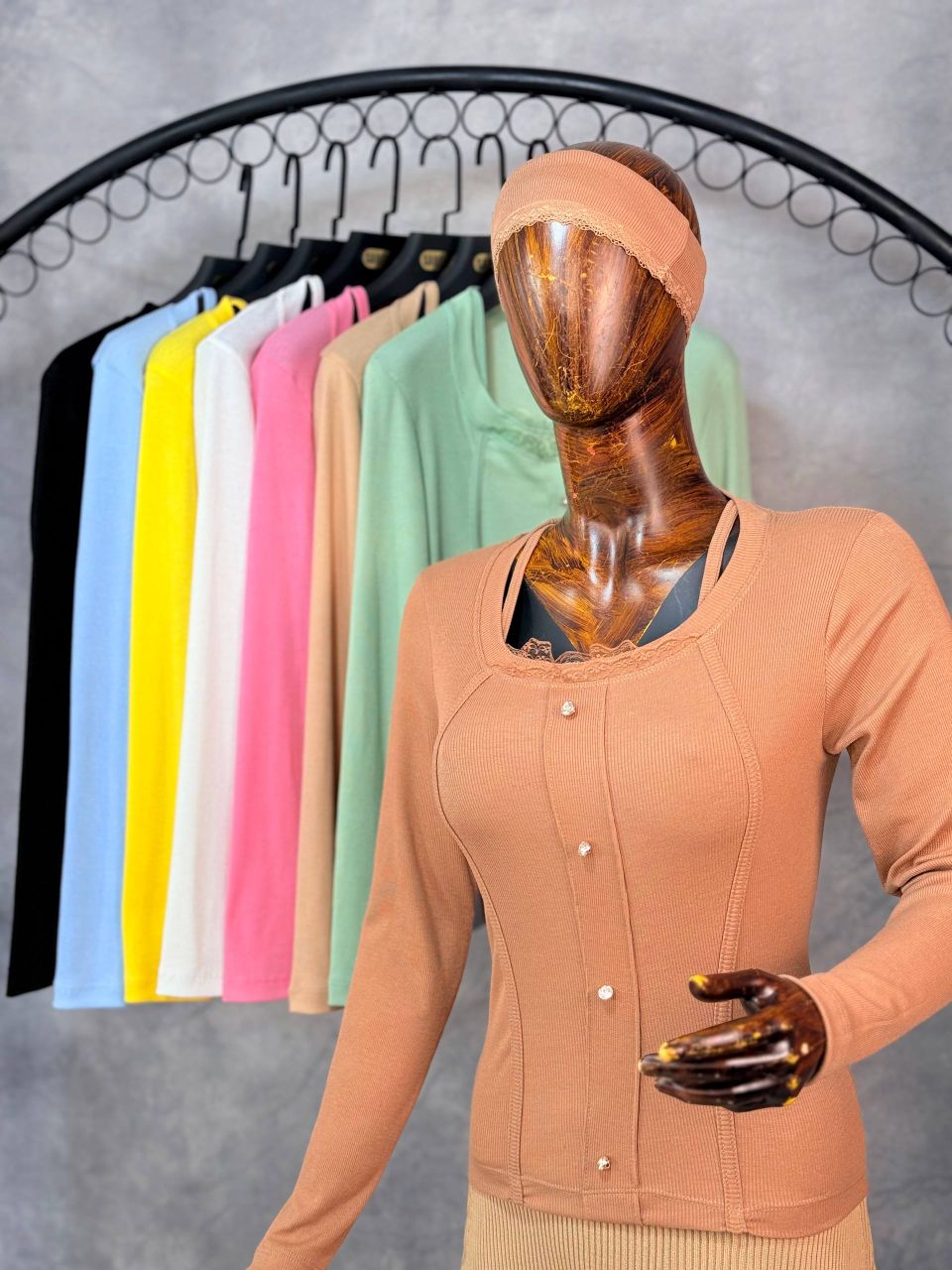 بلوز یقه نواری گیپور(عمده) - Image 3