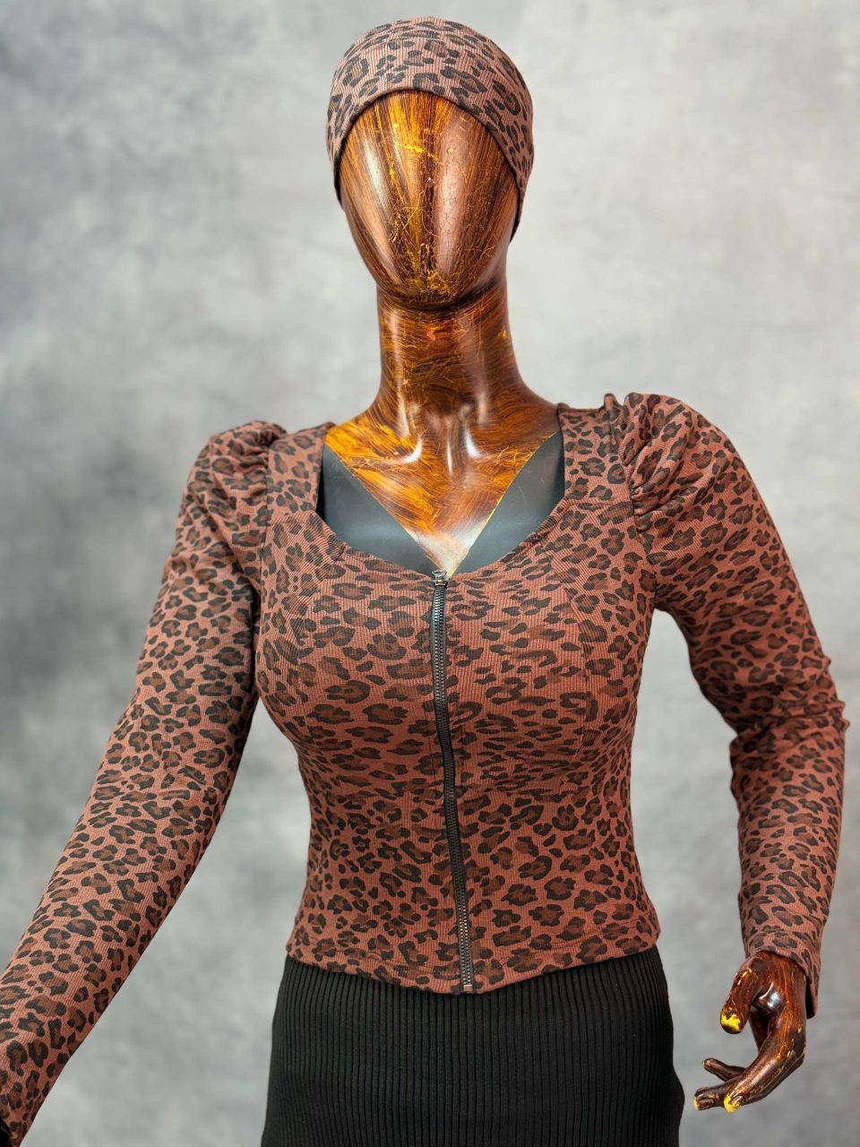 بلوز کاپدارتمام زیپ پلنگی (عمده) - Image 5