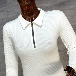 بلوز يقه شکاری نیم زیپ (عمده)