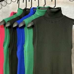 تاپ يقه اسکی بافت رنگی(عمده)