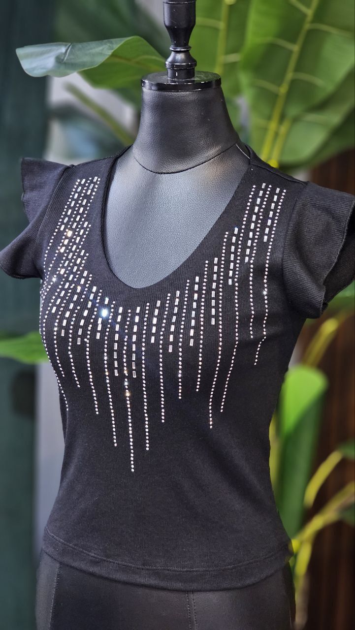 بلوز یقه هفت نگین آیینه ای( عمده)