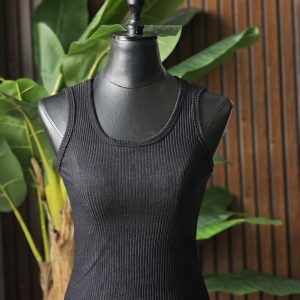 تاپ یقه گرد ساده مشکی(عمده)