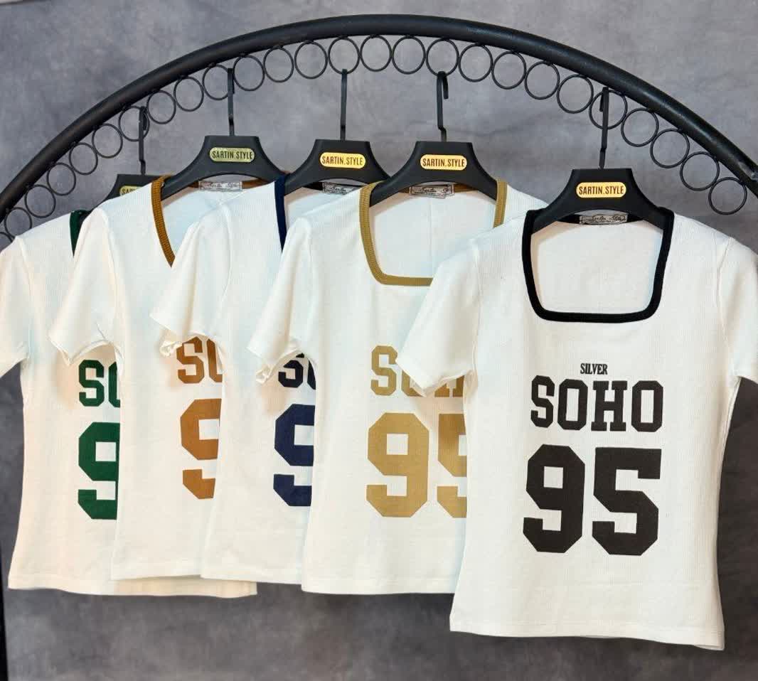 تیشرت یقه خشتی مدلSOHO(عمده)