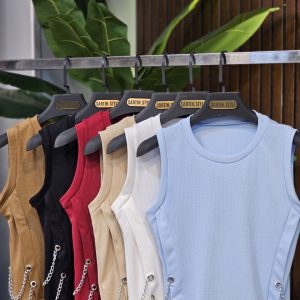 تاپ یقه گرد بغل پرچ و زنجیر(عمده)